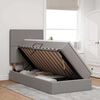 vidaXL Cama con almacenamiento y LED Taup&eacute; 90 x 200 cm Poli&eacute;ster