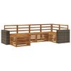 vidaXL Conjunto de sof&aacute;s de exterior 6 uds. Natural Poli&eacute;ster