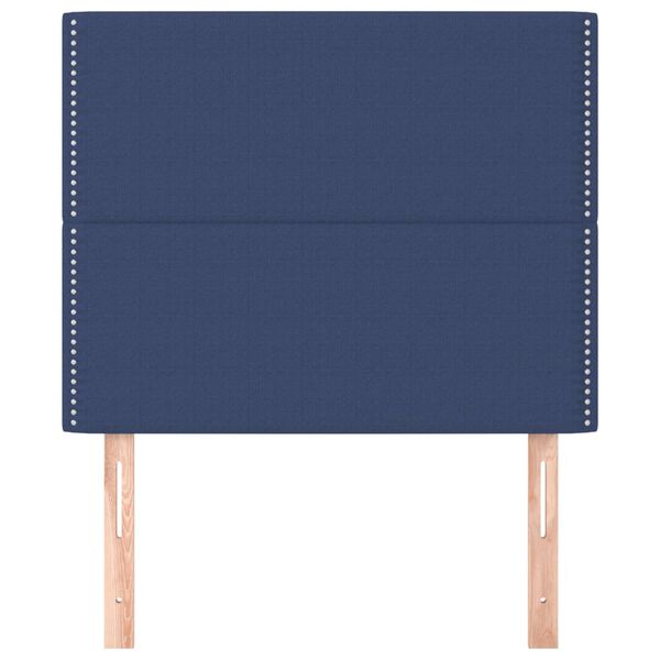 vidaXL Cabecero de cama de tela azul 80x5x118/128 cm