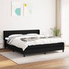 vidaXL Cama box spring con colch&oacute;n tela negro 180x200 cm