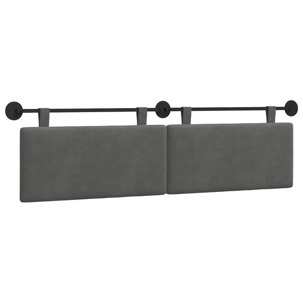 vidaXL Cabecera Colgante Liso Gris oscuro 190 x 55 x 5 cm Tela de Pana