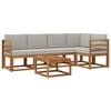 vidaXL Conjunto de sof&aacute;s de exterior 6 pcs Gris Natural y Claro