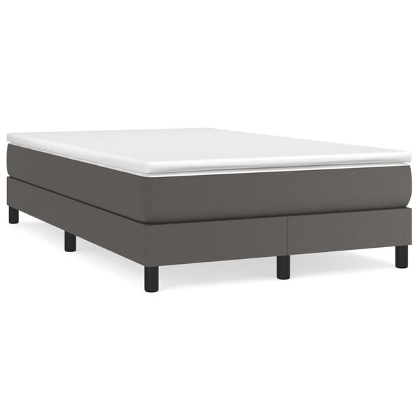 vidaXL Cama box spring con colchón cuero sintético gris 120x200 cm