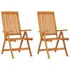 vidaXL Sillas plegables, 2 unidades, madera maciza de eucalipto.