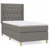 vidaXL Cama box spring con colch&oacute;n tela gris oscuro 80x200 cm