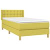 vidaXL Cama box spring con colch&oacute;n tela verde 90x200 cm
