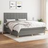 vidaXL Cama box spring con colch&oacute;n tela gris oscuro 160x200 cm
