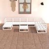 vidaXL Set de salón de jardín de 8 piezas blanco madera maciza de pino