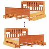 vidaXL Cama con estanter&iacute;a sin colch&oacute;n madera maciza marr&oacute;n 200x200 cm