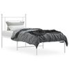 vidaXL Estructura cama sin colch&oacute;n con cabecero metal blanco 75x190 cm