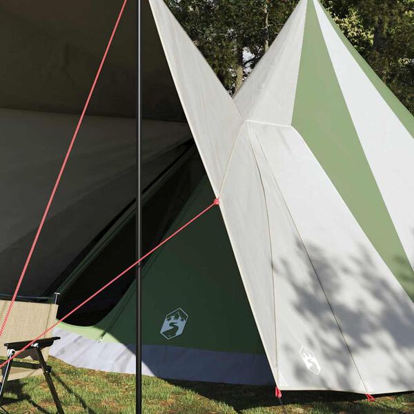 vidaXL Tienda Tipi Familiar con techo Verde y beige 510 x 690 x 330 cm