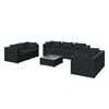 vidaXL Set de muebles de jard&iacute;n 8 pzas y cojines rat&aacute;n sint&eacute;tico negro