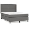 vidaXL Cama box spring con colch&oacute;n cuero sint&eacute;tico gris 140x200 cm