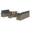 vidaXL Conjunto de sof&aacute; de jard&iacute;n 10 pcs Gris rat&aacute;n sint&eacute;tico