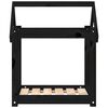 vidaXL Cama para perros madera maciza de pino negro 61x50x70 cm