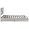 vidaXL Cama con almacenamiento con cabecera Gris Sonoma 200 x 200 cm