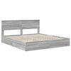 vidaXL Cama con almacenamiento con cabecera Gris Sonoma 200 x 200 cm