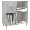 vidaXL Mueble discos madera contrachapada gris hormig&oacute;n 84,5x38x89 cm