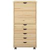 vidaXL Gabinete rodante Marr&oacute;n 53 x 39 x 103 cm Madera de Pino Macizo