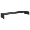 vidaXL Soporte para TV/Elevador monitor cristal negro 110x30x13 cm