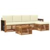 vidaXL Conjunto de sof&aacute;s de exterior 6 uds. Natural y Crema