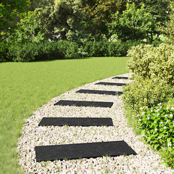 vidaXL Piedra decorativa 6 pcs Negro 60,5 x 25 x 2 cm Goma