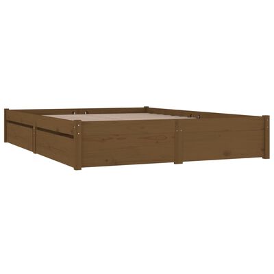 vidaXL Estructura de cama con cajones marrón miel 120x200 cm