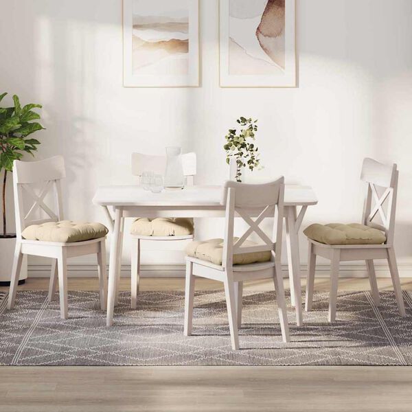 vidaXL Cojines para asiento 4 pcs Crema 45 x 45 cm Tela de microfibra