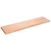 vidaXL Encimera ba&ntilde;o madera maciza tratada marr&oacute;n claro 120x30x(2-4)cm