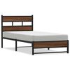 vidaXL Estructura de cama sin colch&oacute;n metal marr&oacute;n roble 100x190 cm