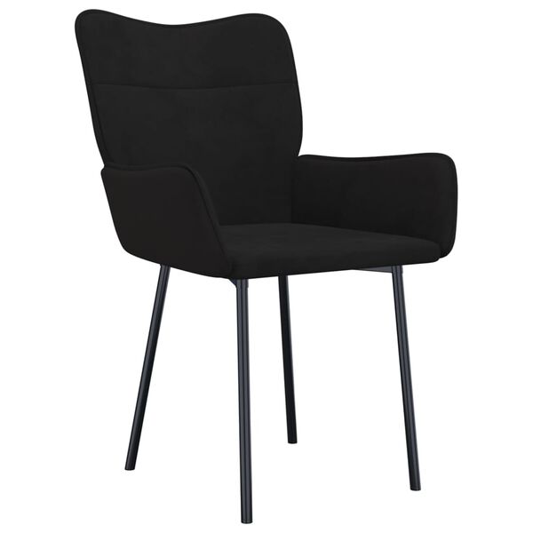 vidaXL Sillas de comedor 2 unidades terciopelo negro
