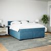 vidaXL Cama box spring con colch&oacute;n terciopelo azul 180x200 cm