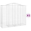 vidaXL Cestas de gaviones 5 uds forma de arco hierro 200x50x160/180 cm