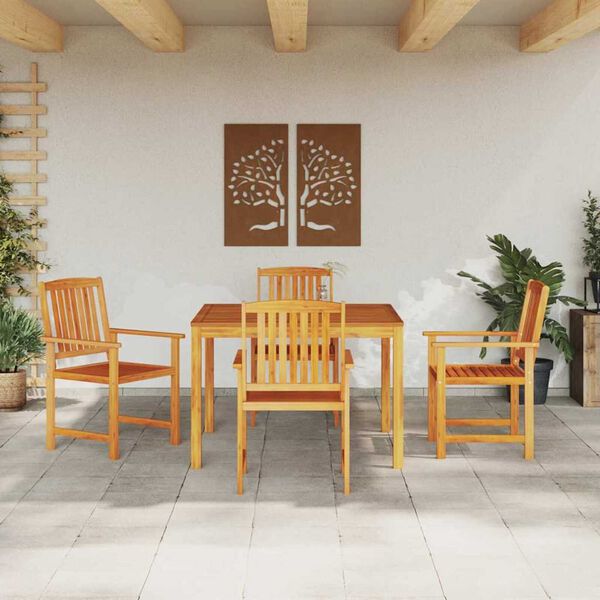 vidaXL Conjunto de Comedor de Jard&iacute;n 5 pcs Marr&oacute;n