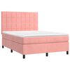 vidaXL Cama box spring con colch&oacute;n terciopelo rosa 140x190 cm
