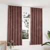 vidaXL Cortinas opacas ganchos 2 pzas terciopelo rosa viejo 140x175 cm