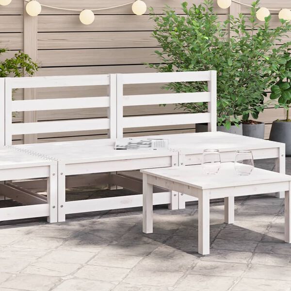 vidaXL Sof&aacute;s jard&iacute;n sin reposabrazos 2 uds madera blanco 70x70x67 cm