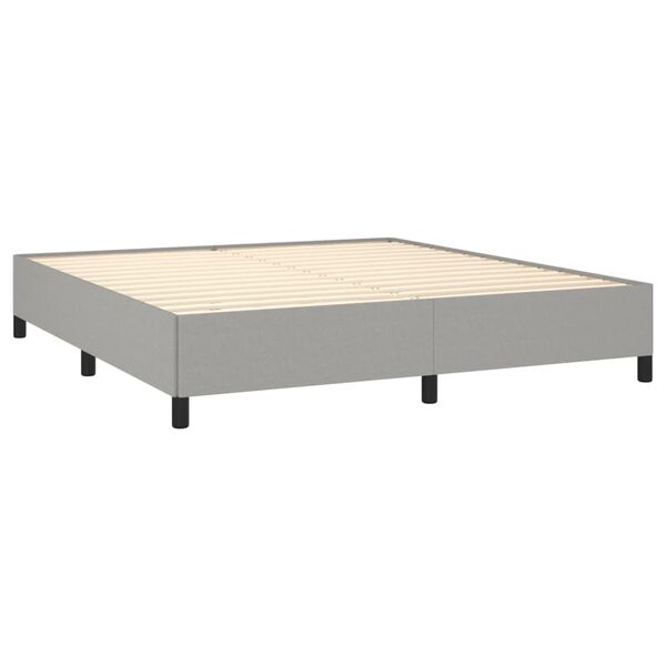 vidaXL Estructura de cama sin colch&oacute;n gris claro super king tela