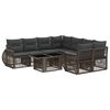 vidaXL Conjunto de sof&aacute;s de jard&iacute;n 9 uds. Gris y Gris Oscuro