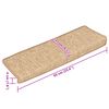 vidaXL Alfombrillas para escaleras 15 unidades 65x21x4 cm Marr&oacute;n claro Borde rectangular
