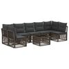 vidaXL Conjunto de sof&aacute;s de jard&iacute;n 8 pcs Gris rat&aacute;n sint&eacute;tico