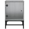 vidaXL Mesitas noche con puertas vidrio 2 uds gris Sonoma 35x37x50 cm