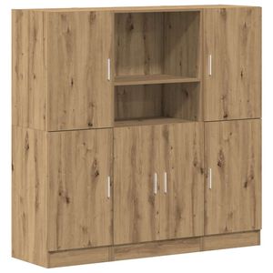 vidaXL Set de muebles cocina 3 pzas madera ingenier&iacute;a roble artesanal