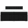 vidaXL Cama box spring con colch&oacute;n tela negro 200x200 cm