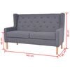 vidaXL Sofá de 2 plazas de tela gris