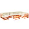 vidaXL Set de sof&aacute;s jard&iacute;n 9 pzas con cojines madera pino marr&oacute;n cera