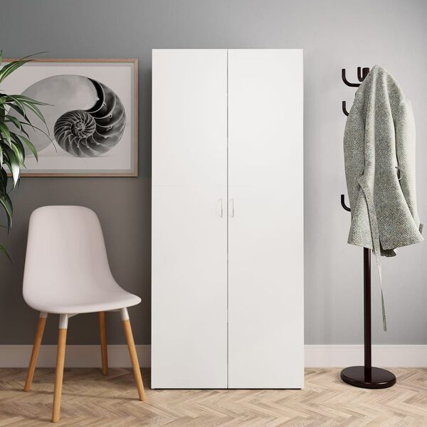 vidaXL Mueble zapatero de madera contrachapada blanco 80x35,5x180 cm