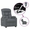 vidaXL Sill&oacute;n reclinable el&eacute;ctrico de tela gris oscuro