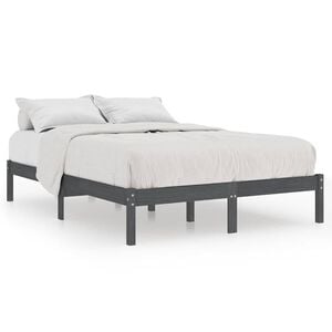 vidaXL Estructura de cama sin colch&oacute;n madera maciza gris 200x200 cm