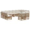 vidaXL Conjunto de sof&aacute;s de exterior 12 plaza Natural y Crema